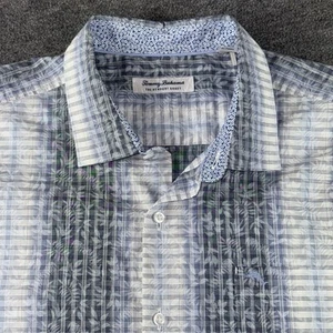 Camicia Tommy Bahama The Newport Coast XL uomo bottoni floreale blu Supima cotone - Foto 1 di 9