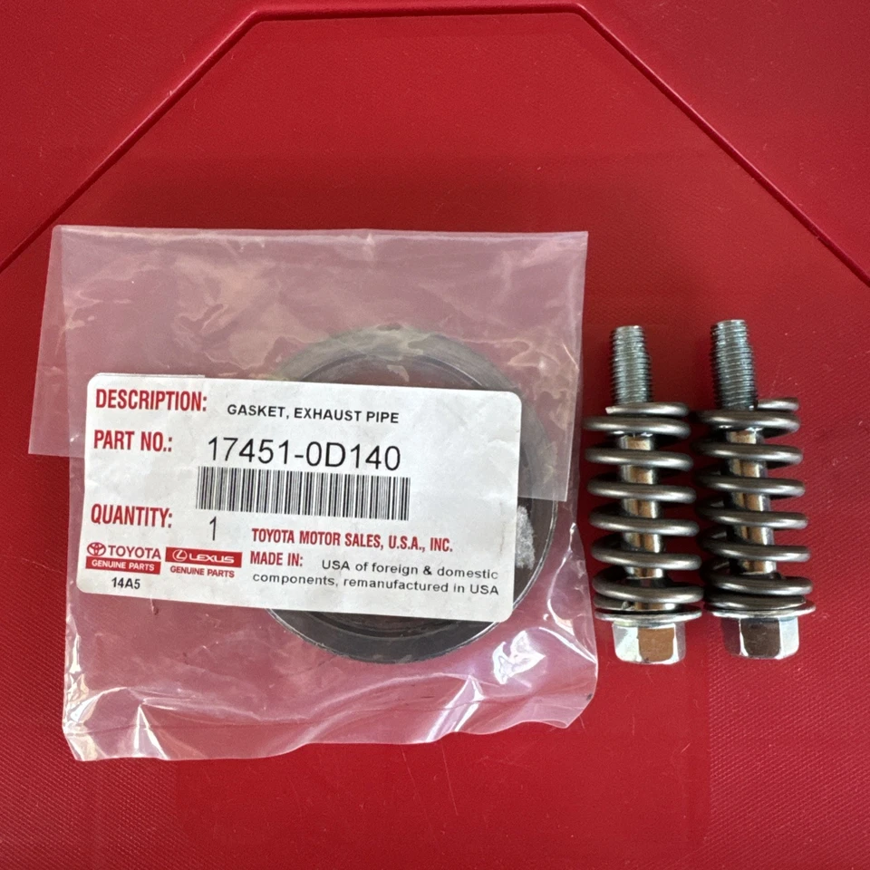 Toyota OEM Exhaust Converter Pipe Gasket W/bolts & Springs 17451-0D140 - Image 1 of 1