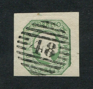 Portugal 1855 D. Pedro 50 reis #8 (48-PRECURSOR ANGRA) USED, FVF - Picture 1 of 2