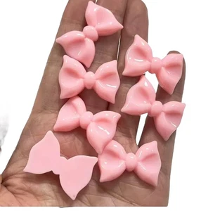 10 Junk Charm Charms Resin Cabochon Kawaii Large Oversized XL Bow Bows Baby Pink - Picture 1 of 1