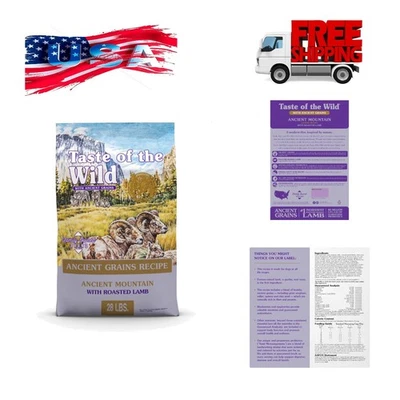 Taste of the Wild Antigua Montaña con Granos Antiguos Comida Seca para Perros, Bolsa de 28 lb Foto 1 de 4