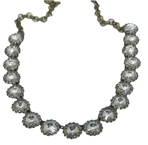 J.CREW Jenna Lyons Era Clear Crystal Rivoli Collar Necklace Bridal Style - Picture 1 of 8