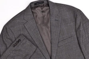 Lauren Ralph Lauren Wool/Silk/Linen Gray Check Unstructured Blazer 42R - Picture 1 of 13