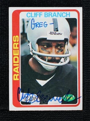 BAS 1978 Topps Cliff Branch #305 Beckett Auth Sticker Auto - Image 1 of 2