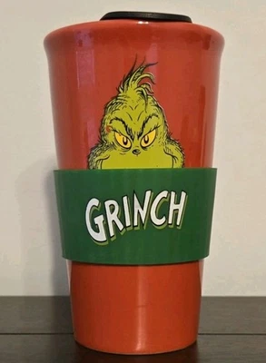 🎄Гринч🎄 красный путешествий кружка с зеленый тепла силиконовый тепла группы - Изображение 1 из 4
