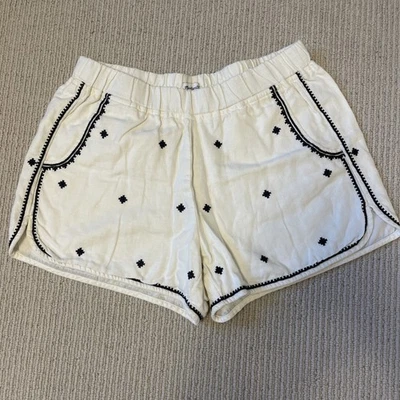 Pantalones cortos de lino bordados Madewell para mujer pequeños marfil Foto 1 de 3