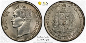 Venezuela 1945 2 Bolivares Horse animal PCGS MS64 PC1124 combine shipping - Picture 1 of 5