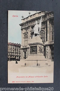 Carte postale ancienne -TORINO (TURIN) Monumento dei Milanesi ell'Esercito Sardo - Picture 1 of 1