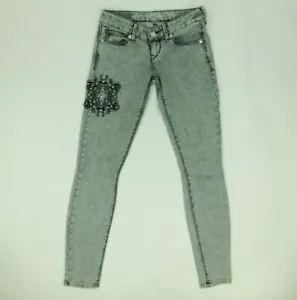 Express Jeans Leggings Womens Grey Slim Fit Ultra Low Jean Leggings Size 0 - Picture 1 of 8