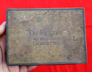 Vintage De Reszke The Aristocrat Of Cigarette Ad Litho Tin Box England CG339 - Bild 1 von 4