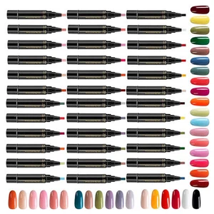 Gel Nail Polish Pens Quick-Dry Nail Polish Art Pens 6 Colors UV Gel Set - Picture 1 of 18