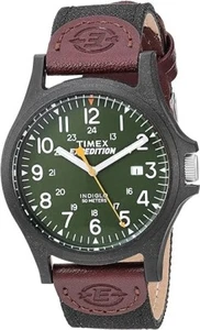 Timex Men's Expedition Watch TWF3C8430 20mm genuine leather & fabric strap "NEW" - Picture 1 of 3