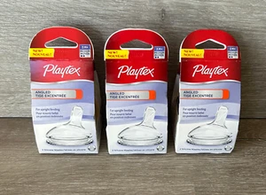 Paquete de 2 pezones de silicona Playtex en ángulo medianos 3 m+ LIBRE DE BPA x 3 paquetes Ventaire - Imagen 1 de 3