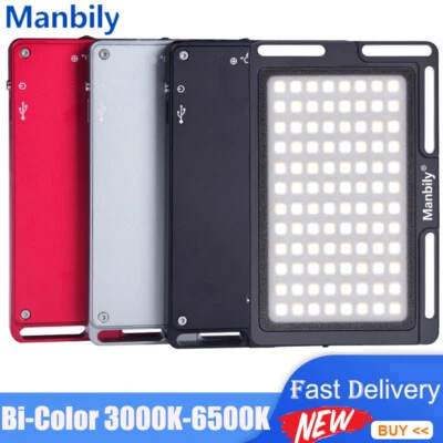 NEW Manbily MFL-03 LED Video Light Panel Bi-Color 3000K-6500K Dimmable Portable  - Image 1 of 4
