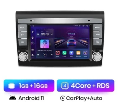 RADIO 2 DIN 7" PER FIAT BRAVO 07/12 ANDROID GPS BLUETOOTH USB 1/16 CARPLAY  - Immagine 1 di 4