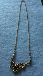 Vintage Signed ART Gold Tone Flower Necklace - Picture 1 of 5