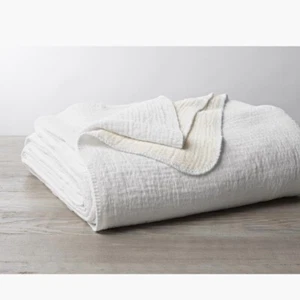NWT $548 Coyuchi Cozy Cotton Blanket Alpine White King - Picture 1 of 7