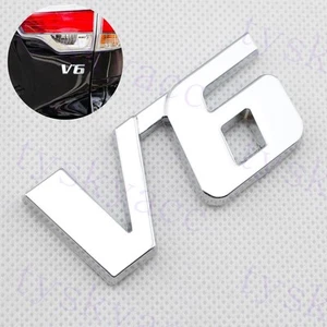 Chrome Metal Decal Sticker 3D V6 V 6 Logo Emblem Badge Car Accessories Decorate - Picture 1 of 7