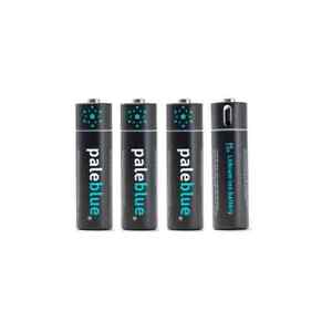 Pale Blue 1.5V 1560 mAh Lithium USB Rechargeable AA Smart Batteries, 4 Pack