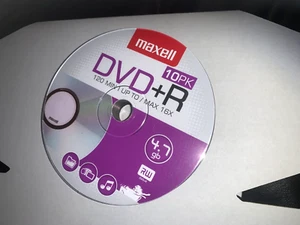 MAXELL 10 Pack DVD+R 120 MIN UP TO MAX 16X 4.7 GB - Picture 1 of 2