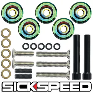 5 PC NEO-CHROMED ALUMINIUM VALVE COVER WASHER KIT FOR D-SERIES HONDA CIVIC - Picture 1 of 1
