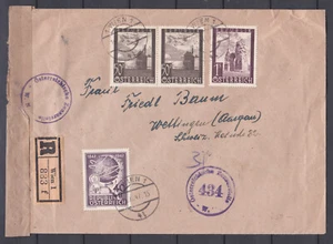 Portorichtiger Zensurierter Auslandsbrief mit seltener Frankatur und Verschlußst - Picture 1 of 3