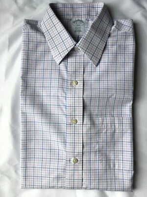 Brooks Brothers1818 Regent Men's Long Sleeve Shirt 15 Blue & Pink Plaid - Image 1 of 4