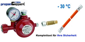 Sicherheitsset Gasregler 50 mbar Schlauchbruchsicherung, Schlauch 1,5m Propangas - Bild 1 von 1