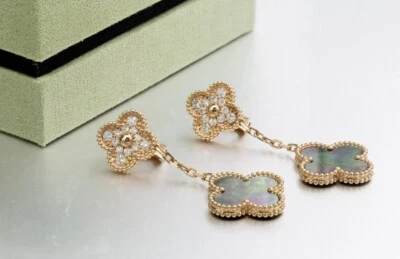 Pendientes Van Cleef Arpel Magic Alhambra Diamante y Oro Rosa, Perfectos Foto 1 de 4