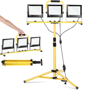 30000 Lumen LED Work Lights, Portable 3 Head Work Light with Foldable Stand - Picture 1 of 7