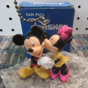 DISNEY STORE EXCLUSIVE  MICKEY MOUSE AND MINNIE MOUSE FAN PULL W/ CHAIN  G B3 #9 - Picture 1 of 9