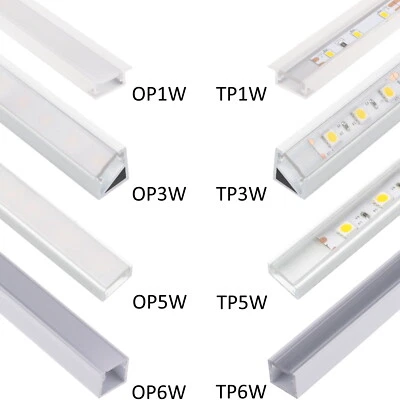 LED Aluprofil Weiß Aluminium Profile 2m 1m Alu Schiene für LED-Streifen - Bild 1 von 4