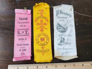 3 1886 Knights Templar St. Louis Conclave Ribbons - Picture 1 of 2