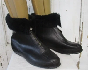 50s 60s Vtg Women's Rubber Overshoes Lacrosse Winter Snow Rain Boots Size 11 USA - Picture 1 of 12