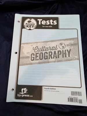 BJU Cultural Geography Test Answer Key 4th Edition Bob Jones Teacher - Image 1 of 2