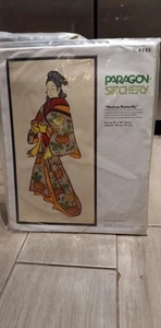 Vintage Paragon Stitchery Geisha Madam Farfalla Giapponese Orientale - Foto 1 di 2