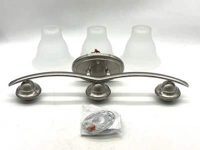 Progress Lighting P3192-09 Trinity 3-Light Brushed Nickel Bathroom Vanity Light - Image 1 of 4