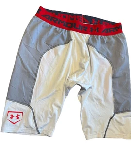 Under Armour Hombres Compresión Break Through Béisbol Deslizante Rojo Gris Blanco XL - Imagen 1 de 3
