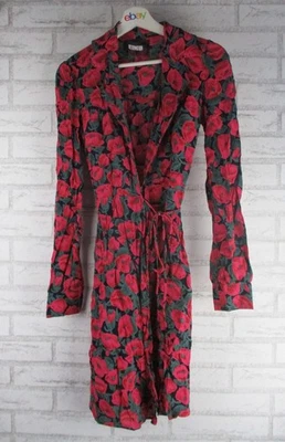 Reformation women's poppy floral wrap dress red size S, 8 long sleeve - Image 1 of 4