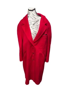 Bryant Park Women’s Size 22 Red Lined  100% Wool Vintage, Long Dress Coat - Picture 1 of 7