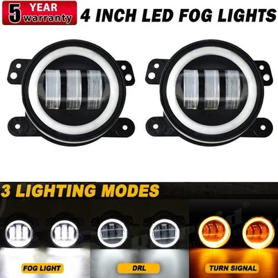 Par de luces antiniebla LED halo de parachoques de 4 pulgadas para Jeep Grand Cherokee 2011 2012 2013 Foto 1 de 4