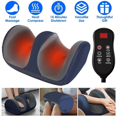 Máquina massageadora aquecida shiatsu pé panturrilha amassar rolamento com alívio da dor térmica - Imagem 1 de 4
