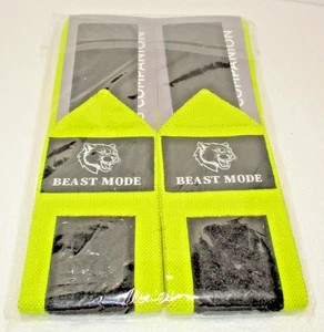TECEUM "YELLOW" Weightlifting 18" Wrist Wraps with Thumb Loop – "BEAST MODE" - Picture 1 of 2