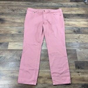 Pantalones de mezclilla ajustados recortados Tory Burch Alexa talla 31 coral rosa naranja diseñador - Imagen 1 de 17