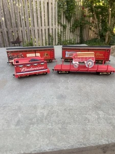 Bradford Exchange/Bachmann Hawthorne Village HO TRAIN BUDWEISER SET BOX CARS ++ - Picture 1 of 14