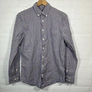 Camicia uomo Johnnie-O check a quadri con bottoni taglia small viola marrone cotone - Foto 1 di 14