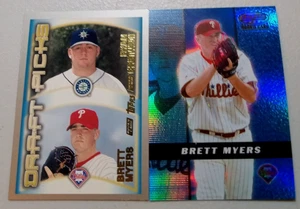 2000 Bowman's Best Pre-Production Brett Myers &2000 Topps Draft Pick Rookie Card - Picture 1 of 5
