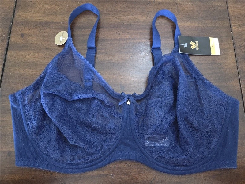 Wacoal Retro Chic Full Figure Underwire Unlined 855186 Turquoise 34DD (E)