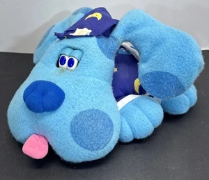 1999 Blue’s Clues TYCO Plush Blue Dog Pajamas Nightcap Bedtime Stuffed Toy Works - Picture 1 of 15