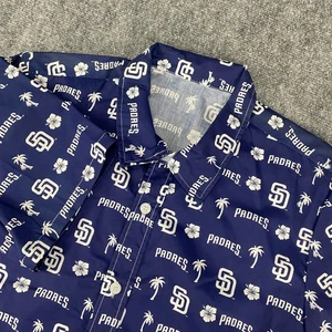 Camicia San Diego Padres uomo blu medio MLB baseball hawaiana con bottoni palme - Foto 1 di 8